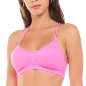 NWT Strappy Seamless Neon Pink Sports Bra